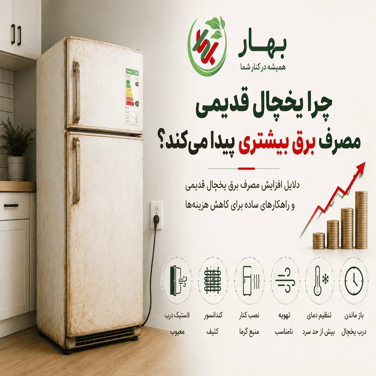 عکس شاخص بلاگ چرا یخچال قدیمی مصرف برق بیشتری پیدا می‌کند؟